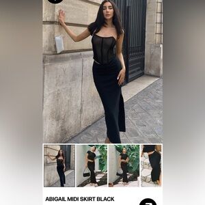 Princess Polly Abigail black midi skirt